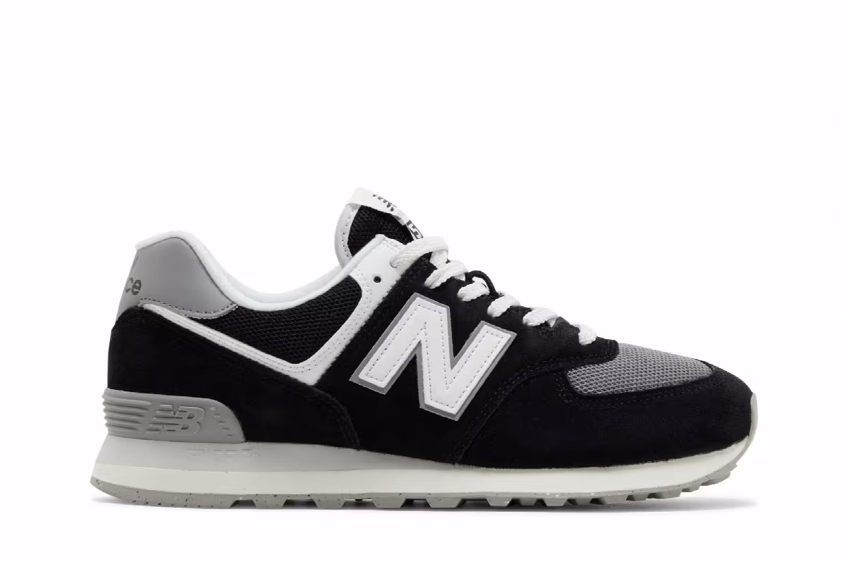 New Balance 574 Black White Grey, view 2