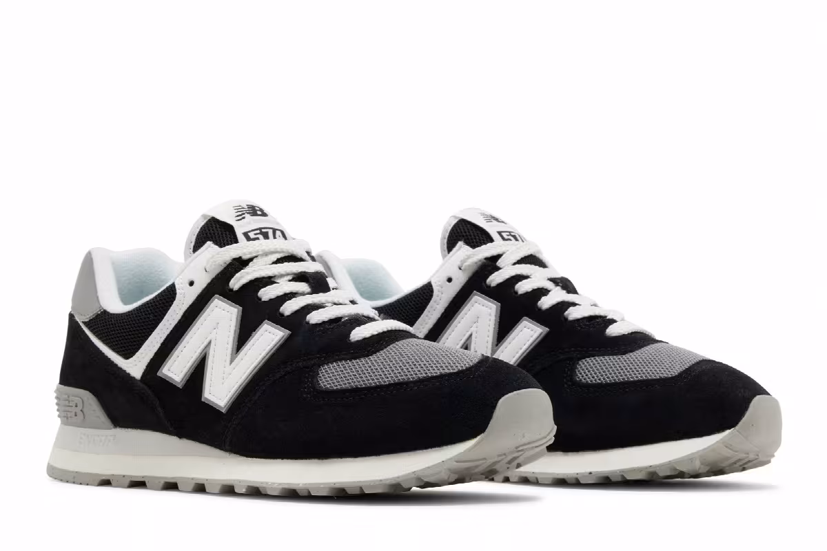 New Balance 574 Black White Grey, view 9