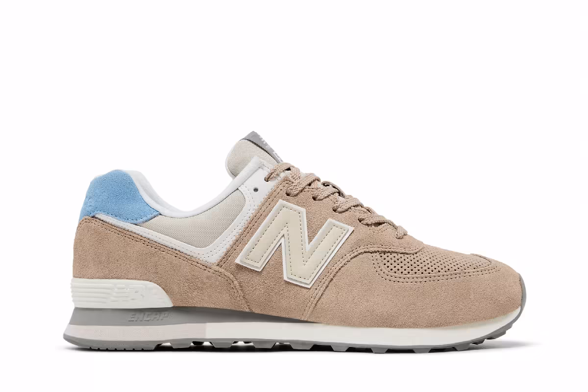 New Balance 574 Brown Light Blue, view 2