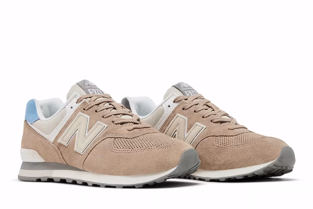 New Balance 574 Brown Light Blue, view 9