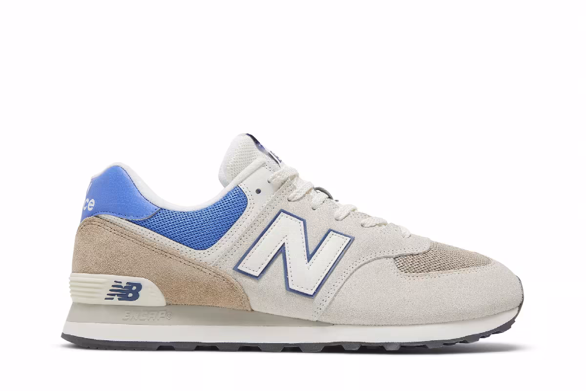New Balance 574 Off White Blue, view 2