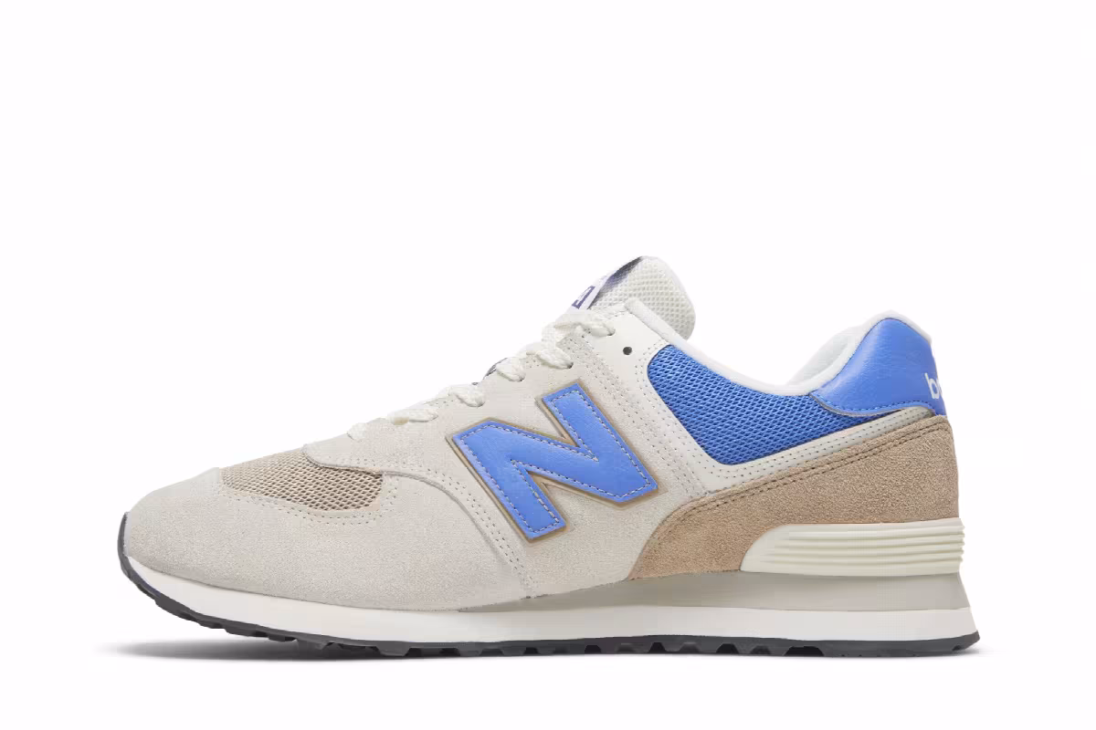 New Balance 574 Off White Blue, view 4