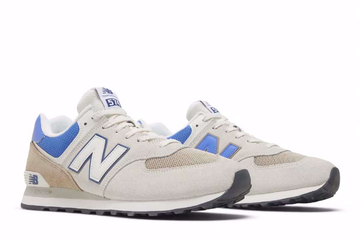 New Balance 574 Off White Blue, view 9