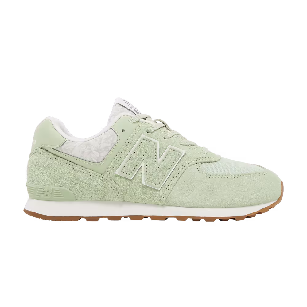 New Balance 574 Big Kid Floral - Avocado Gum
