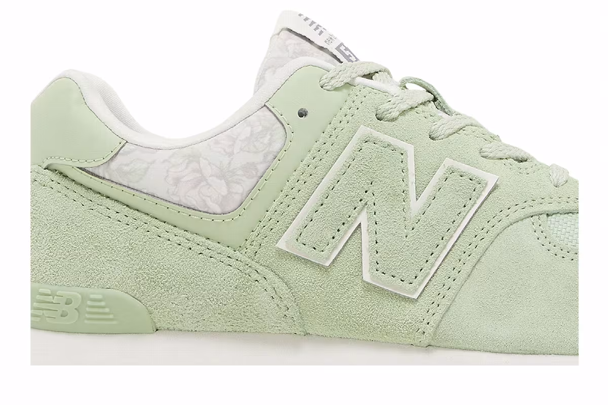 New Balance 574 Big Kid Floral - Avocado Gum, view 3