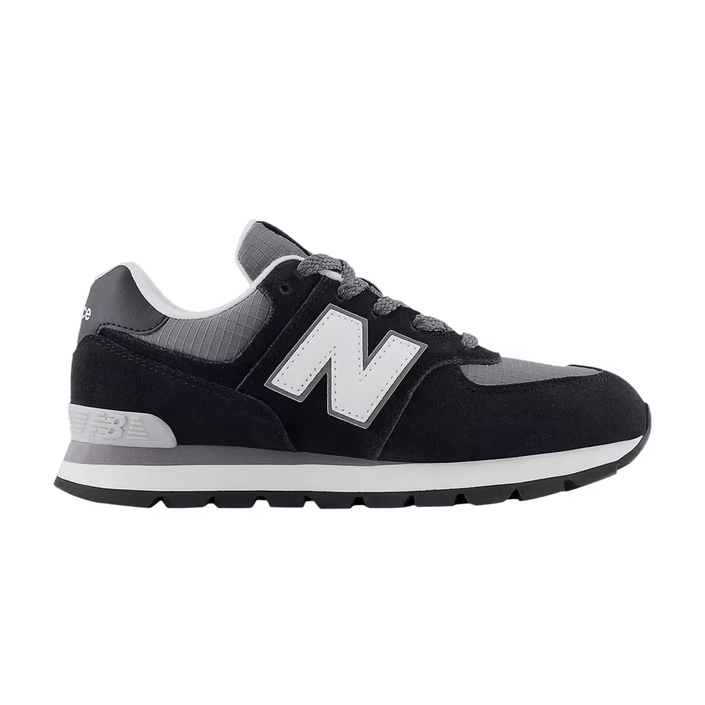 New Balance 574 Big Kid Black White