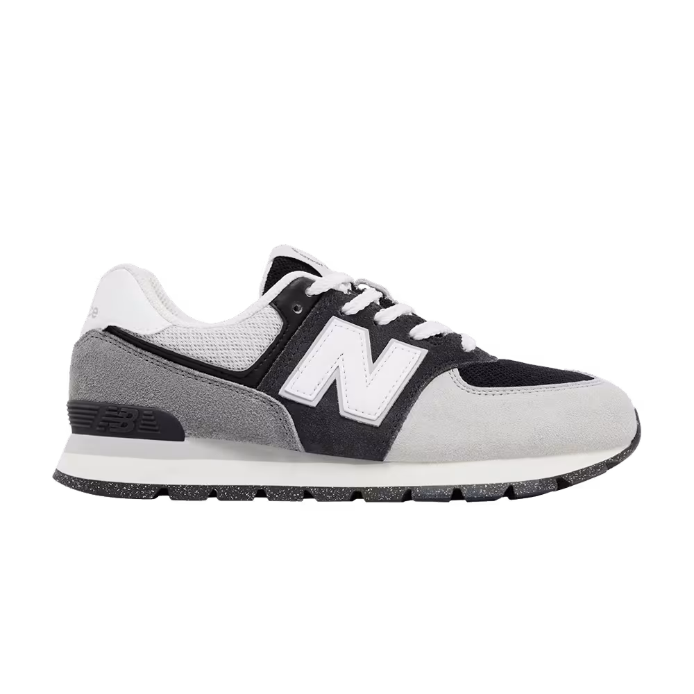New Balance 574 Big Kid Blacktop White