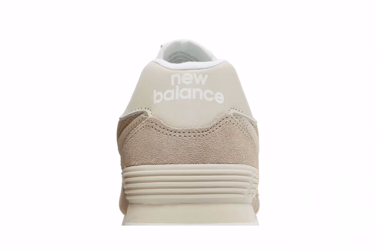 New Balance Women's 574+ Driftwood Timberwolf, view 8