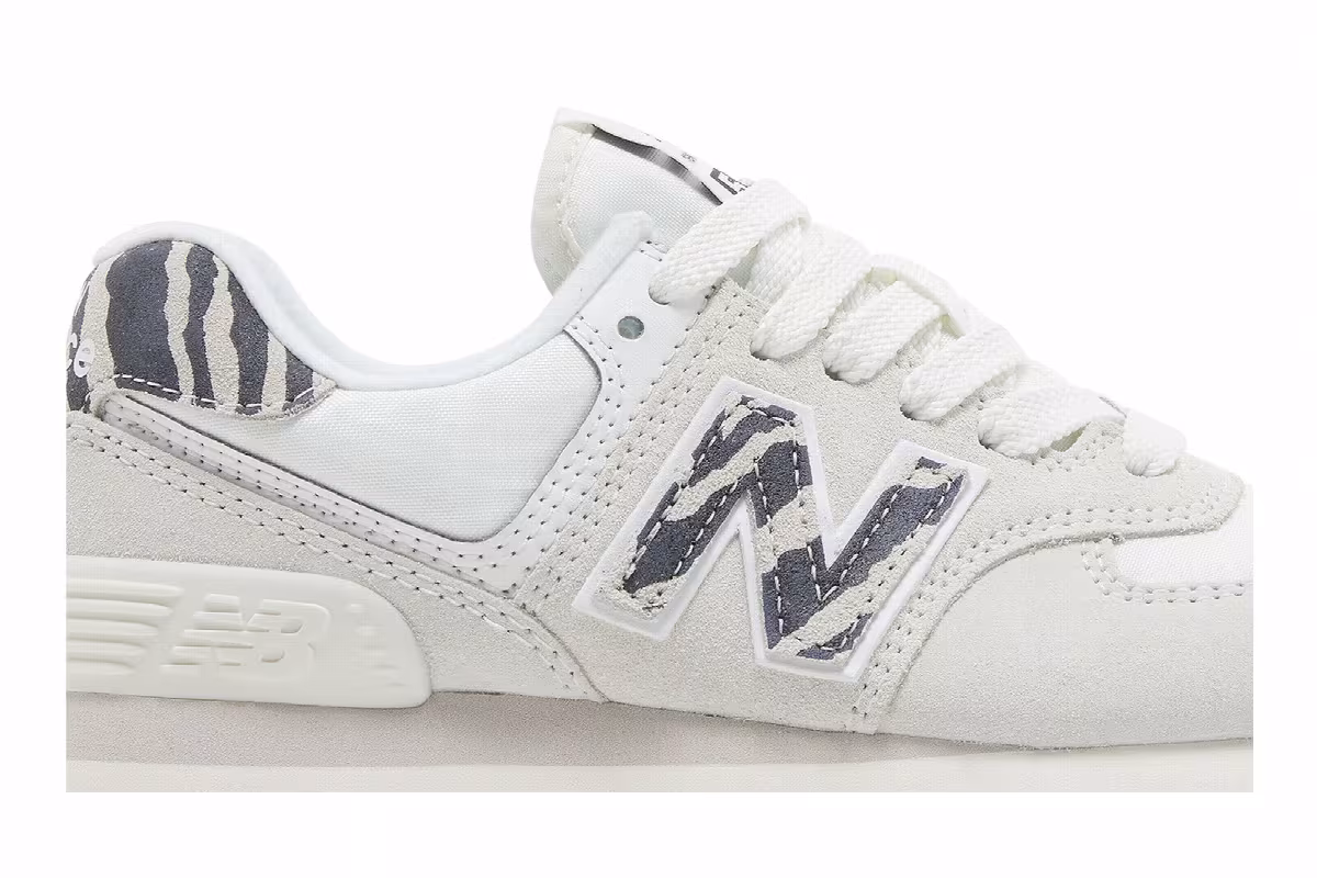 New Balance Women's 574+ Sea Salt Animal Print, view 3