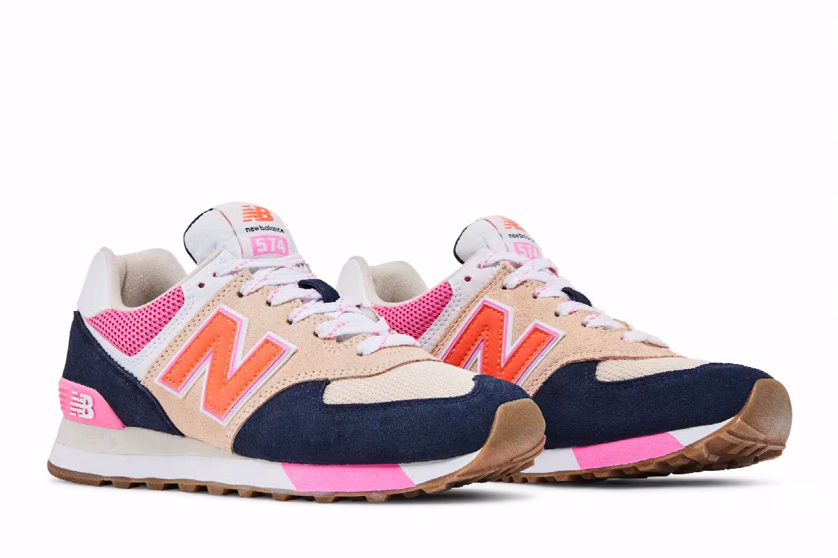 New Balance Women's 574v2 Natural Indigo Vintage Rose, view 9