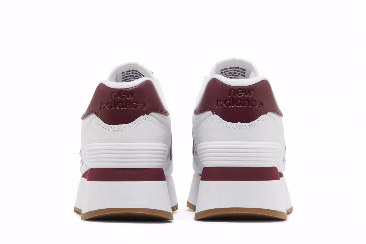 New Balance Women's 574+ White Burgundy, view 7