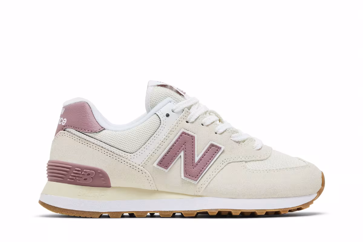 New Balance Women's 574 Beige Pink, view 2