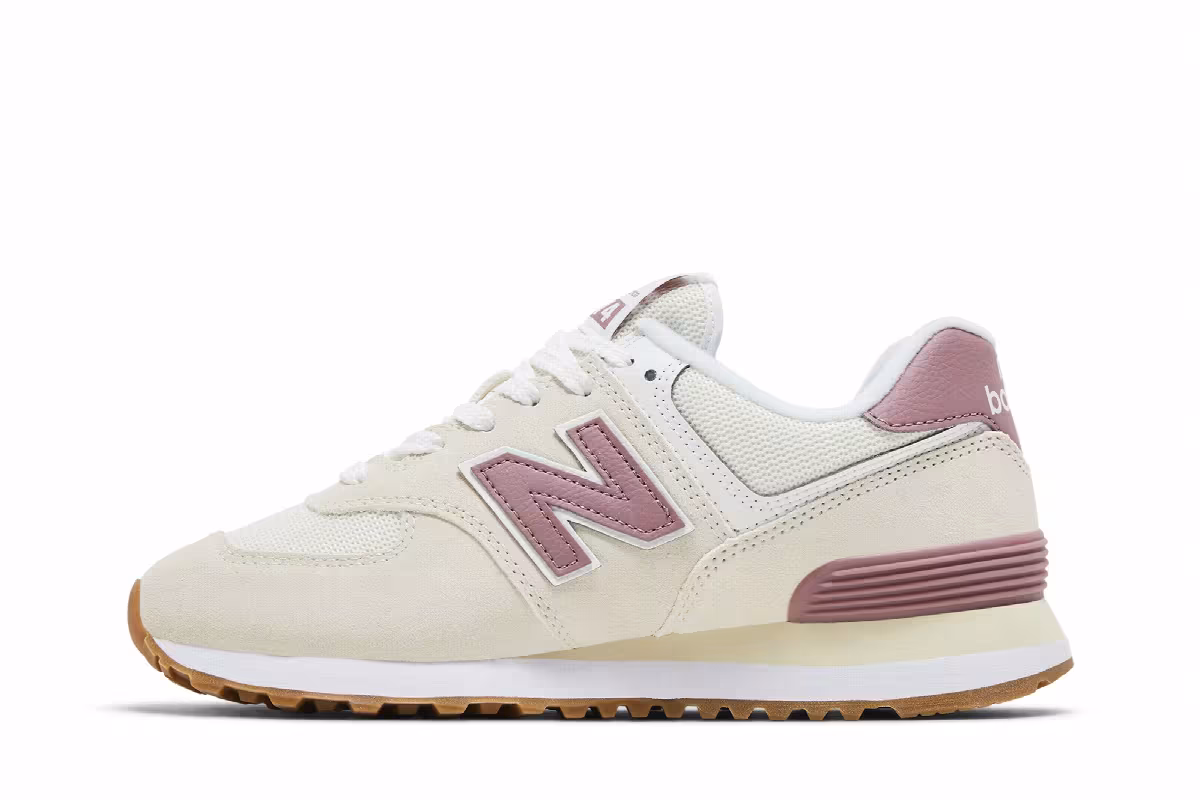 New Balance Women's 574 Beige Pink, view 4