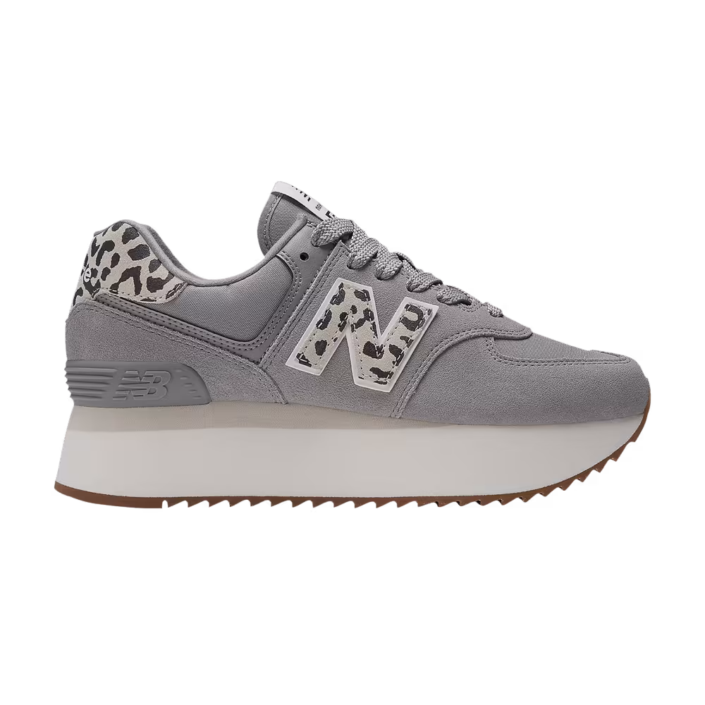 New Balance Women's 574+ Shadow Grey Leopard