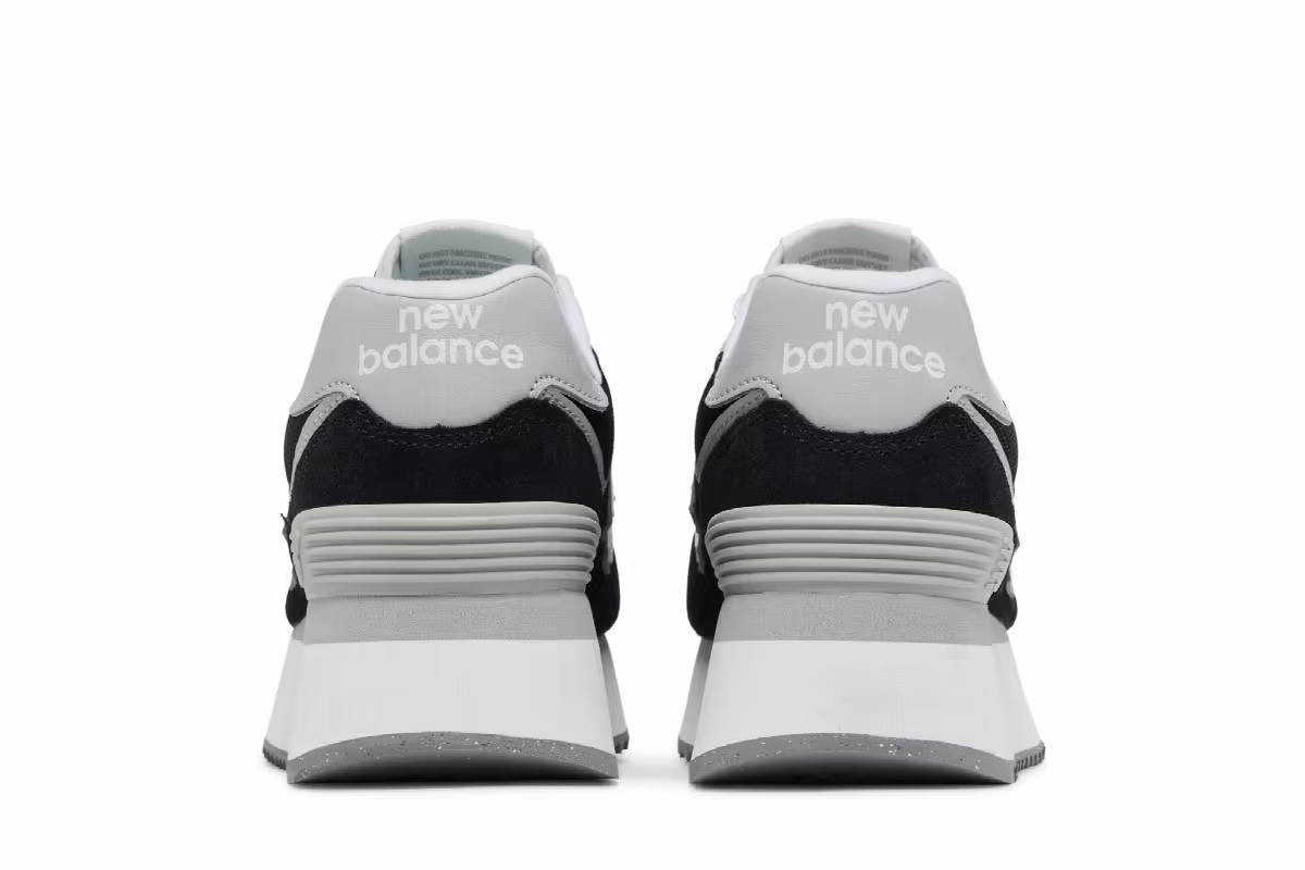 New Balance Women's 574+ Black White, view 7