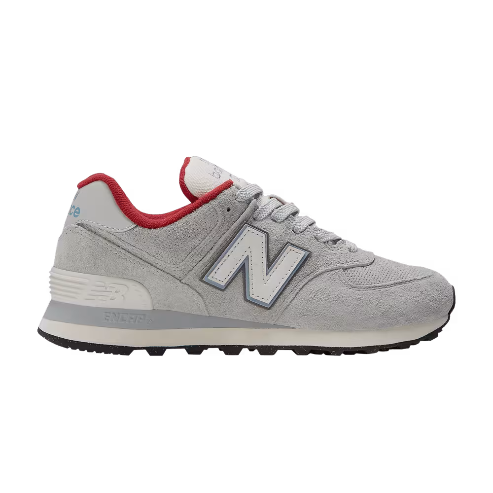 New Balance Women's 574 Grey Blue Varsity Red
