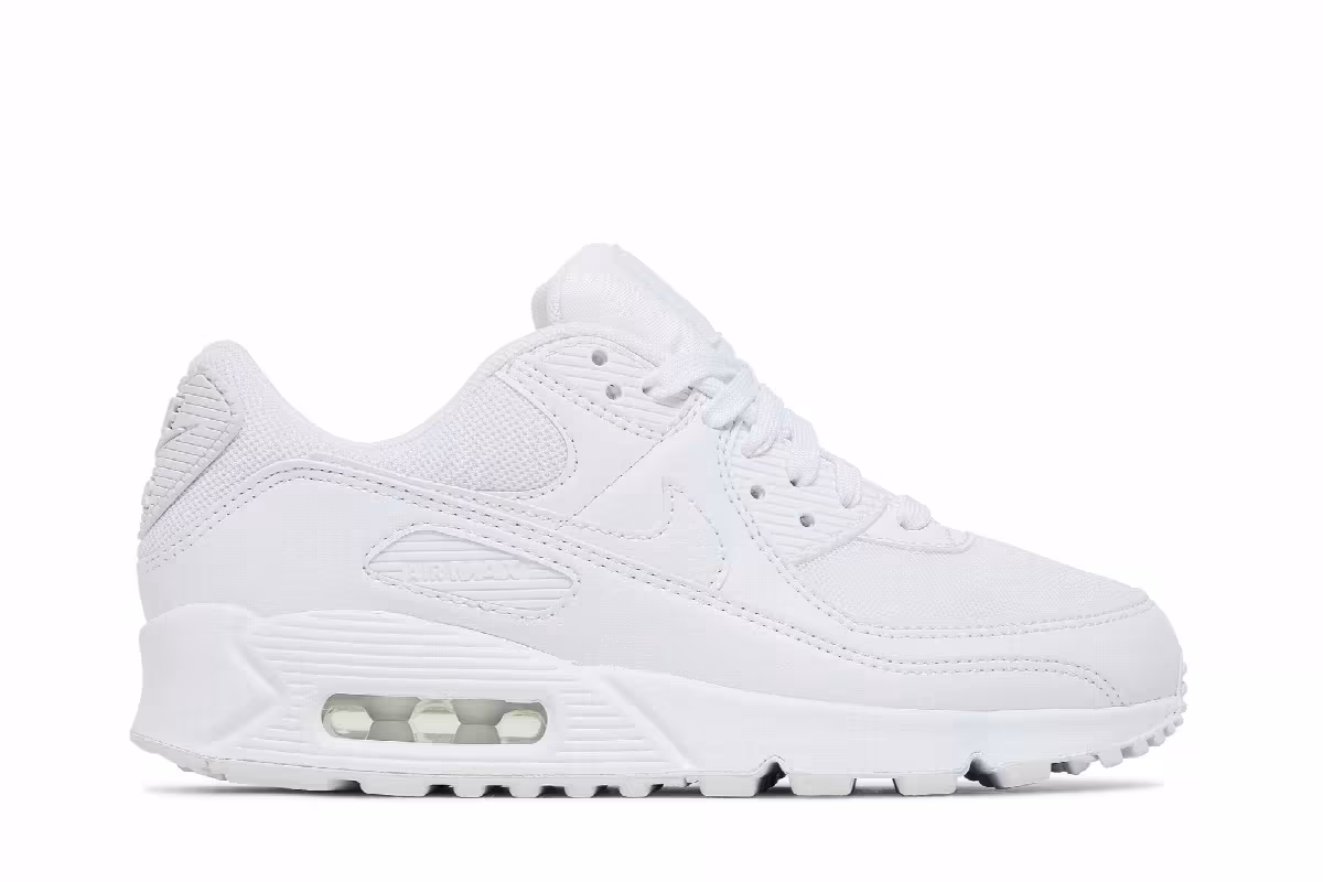 Nike Women's Air Max 90 Triple White, view 2