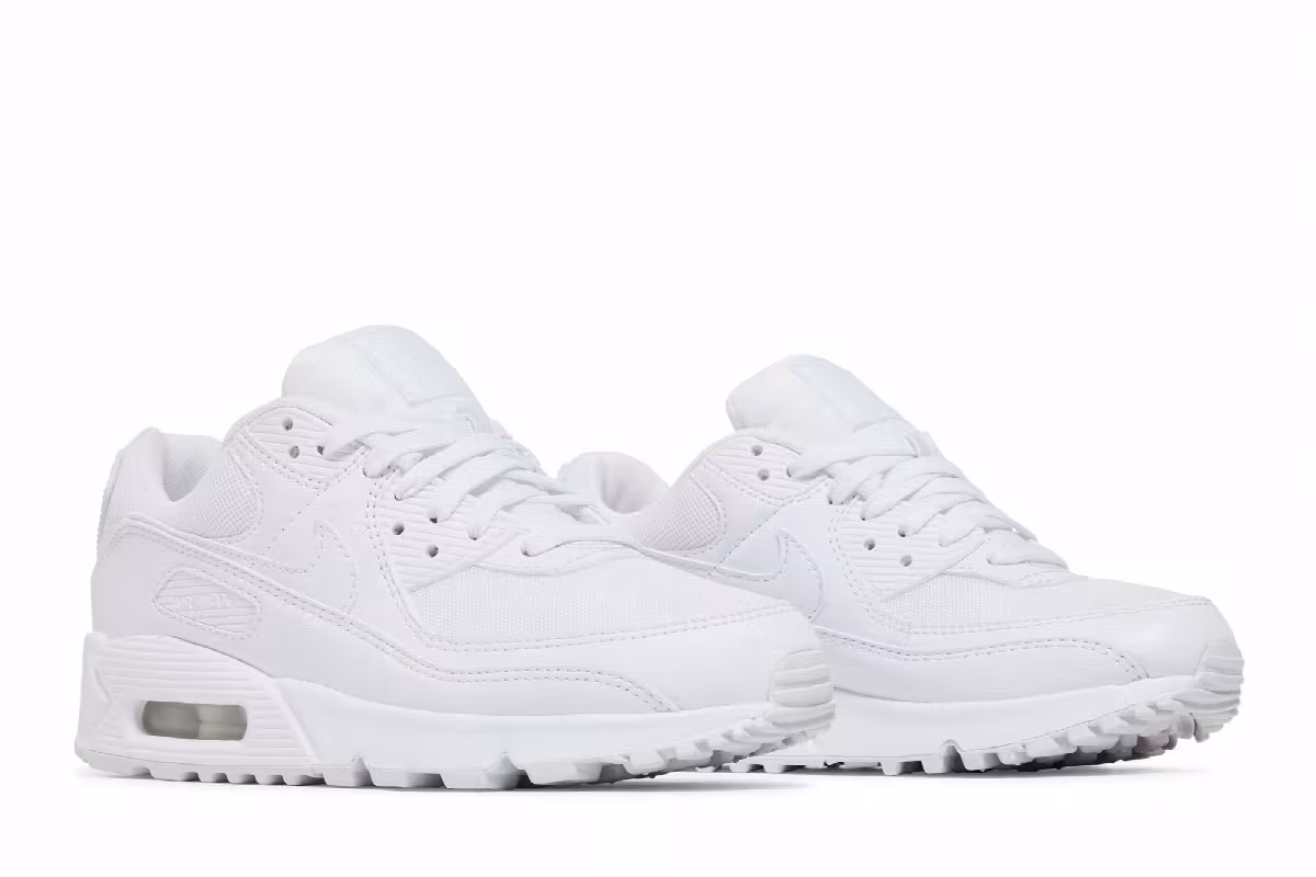 Nike Women's Air Max 90 Triple White, view 9