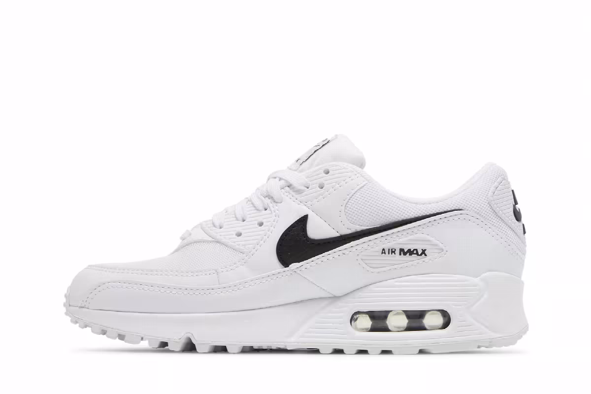 Nike Women's Air Max 90 White Black, view 4