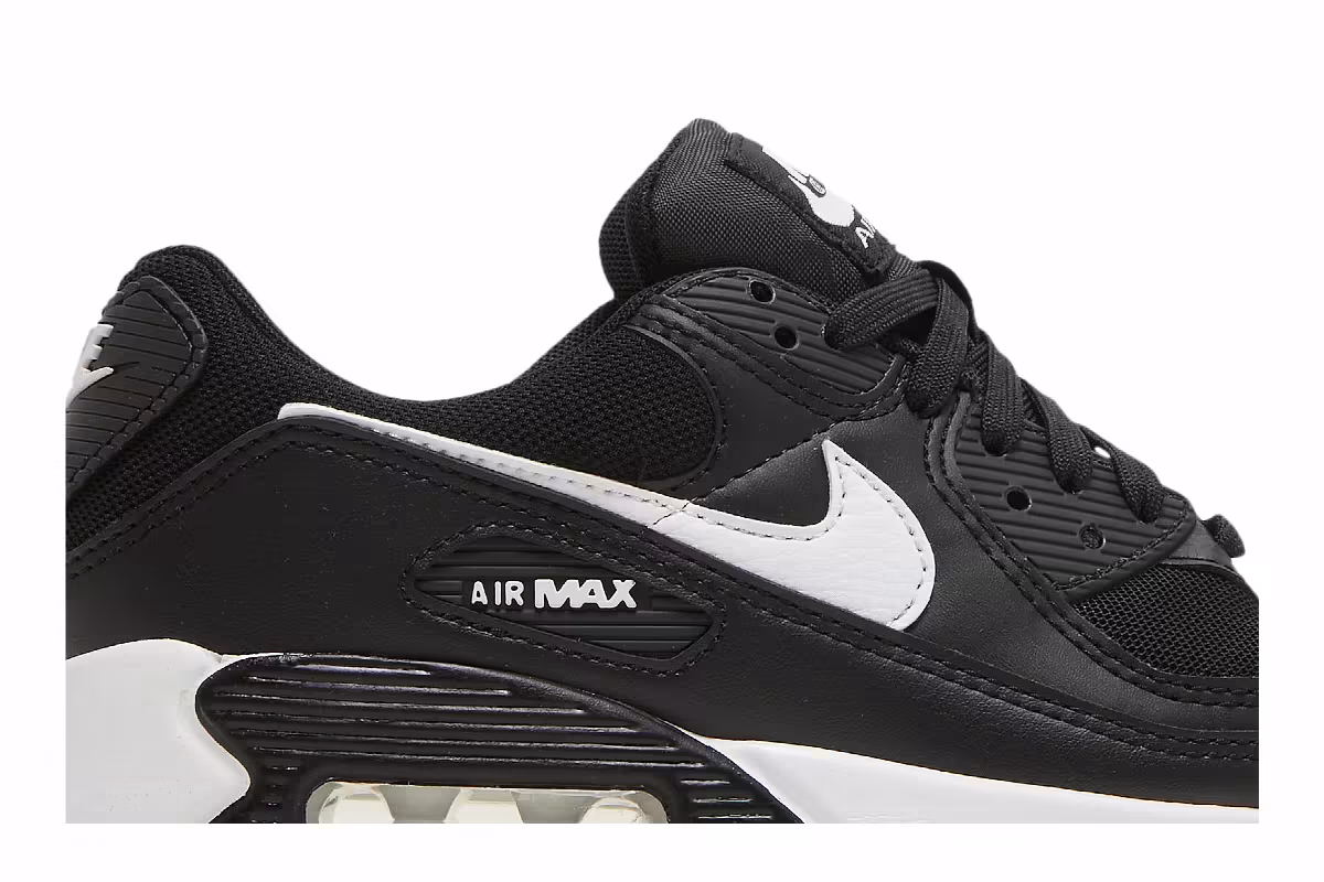 Nike Women's Air Max 90 Black White, view 3