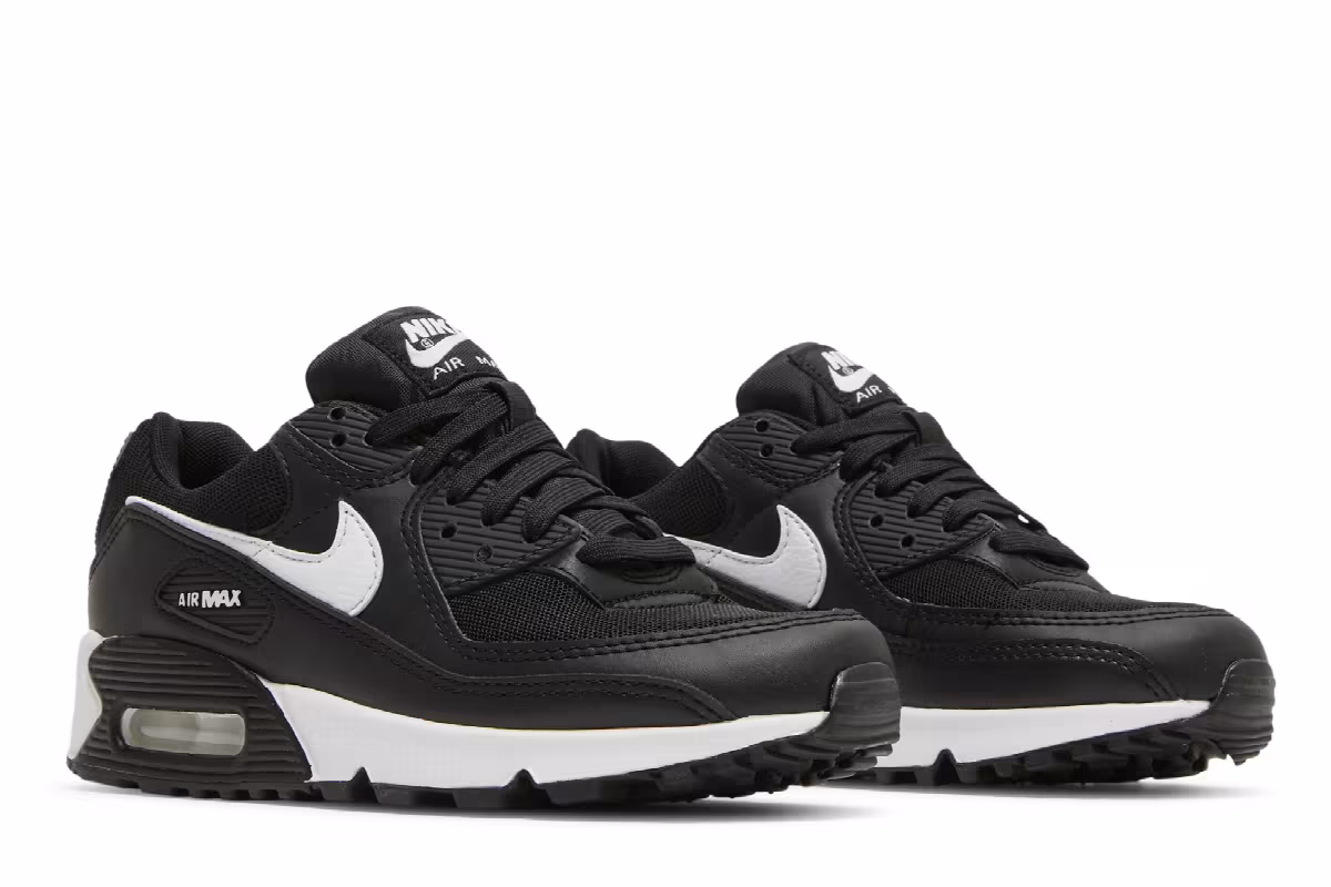 Nike Women's Air Max 90 Black White, view 9