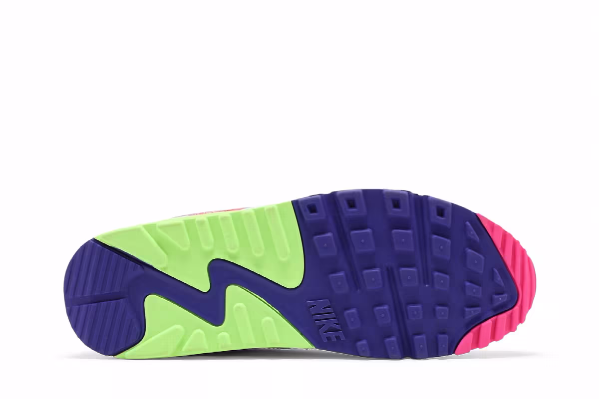 Nike Women's Air Max 90 White Indigo Burst Volt, view 5