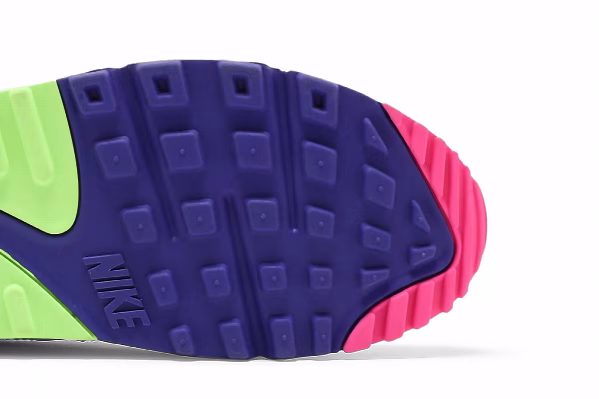 Nike Women's Air Max 90 White Indigo Burst Volt, view 6