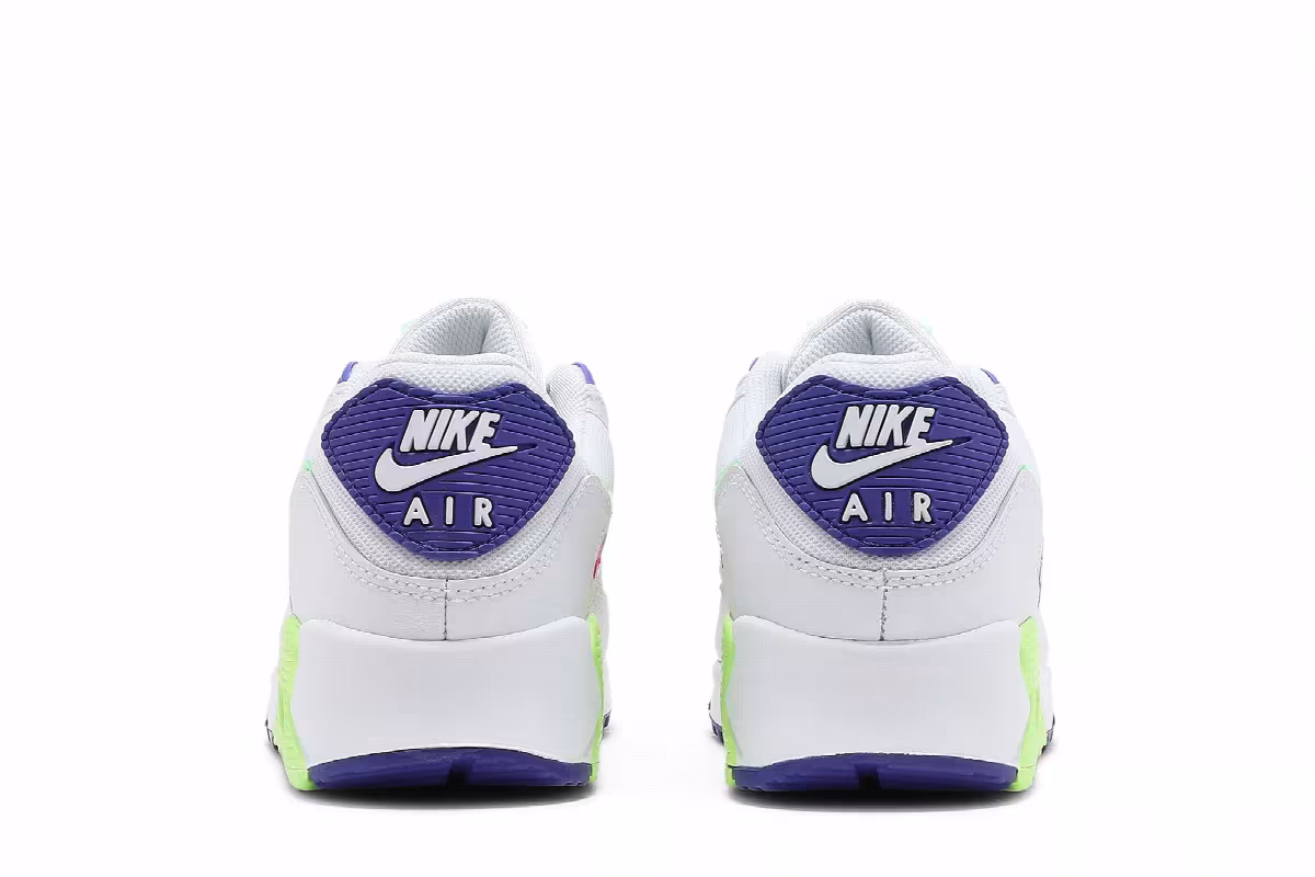 Nike Women's Air Max 90 White Indigo Burst Volt, view 7