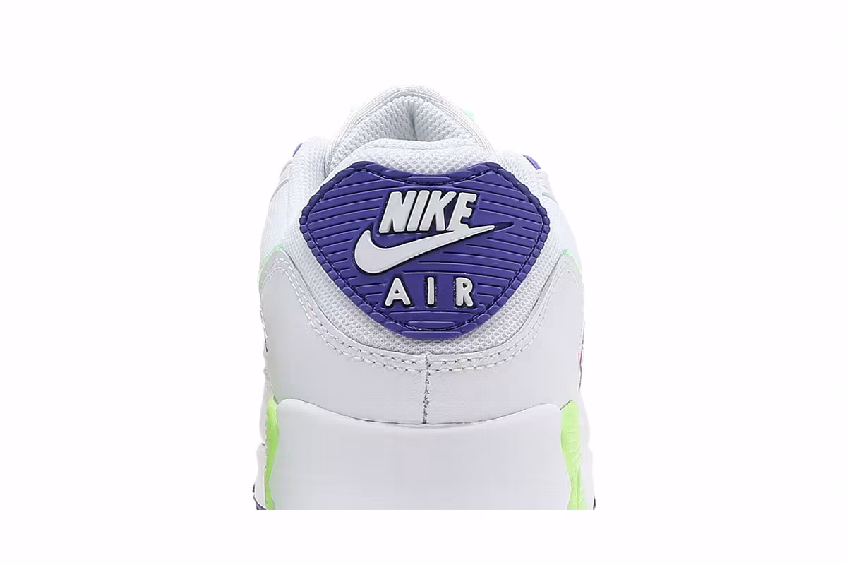 Nike Women's Air Max 90 White Indigo Burst Volt, view 8