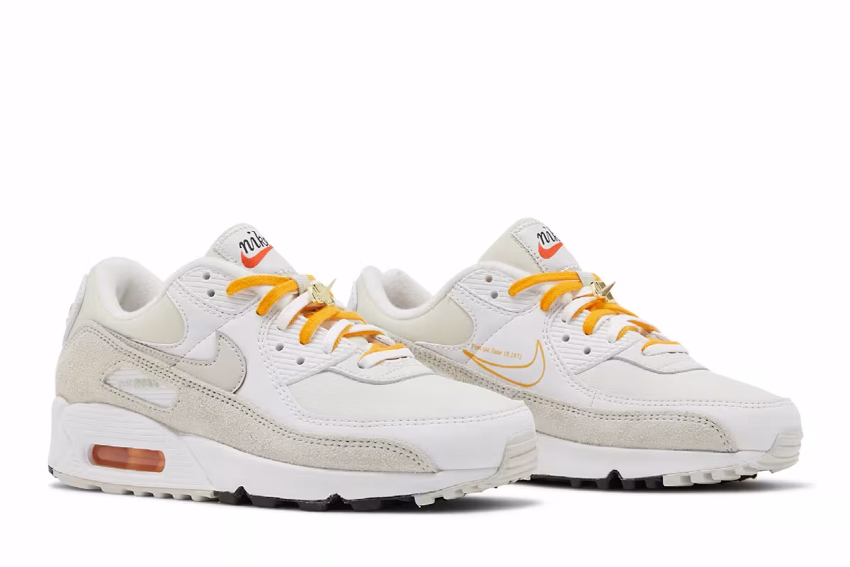 Nike Women's Air Max 90 SE First Use - White University Gold, view 9