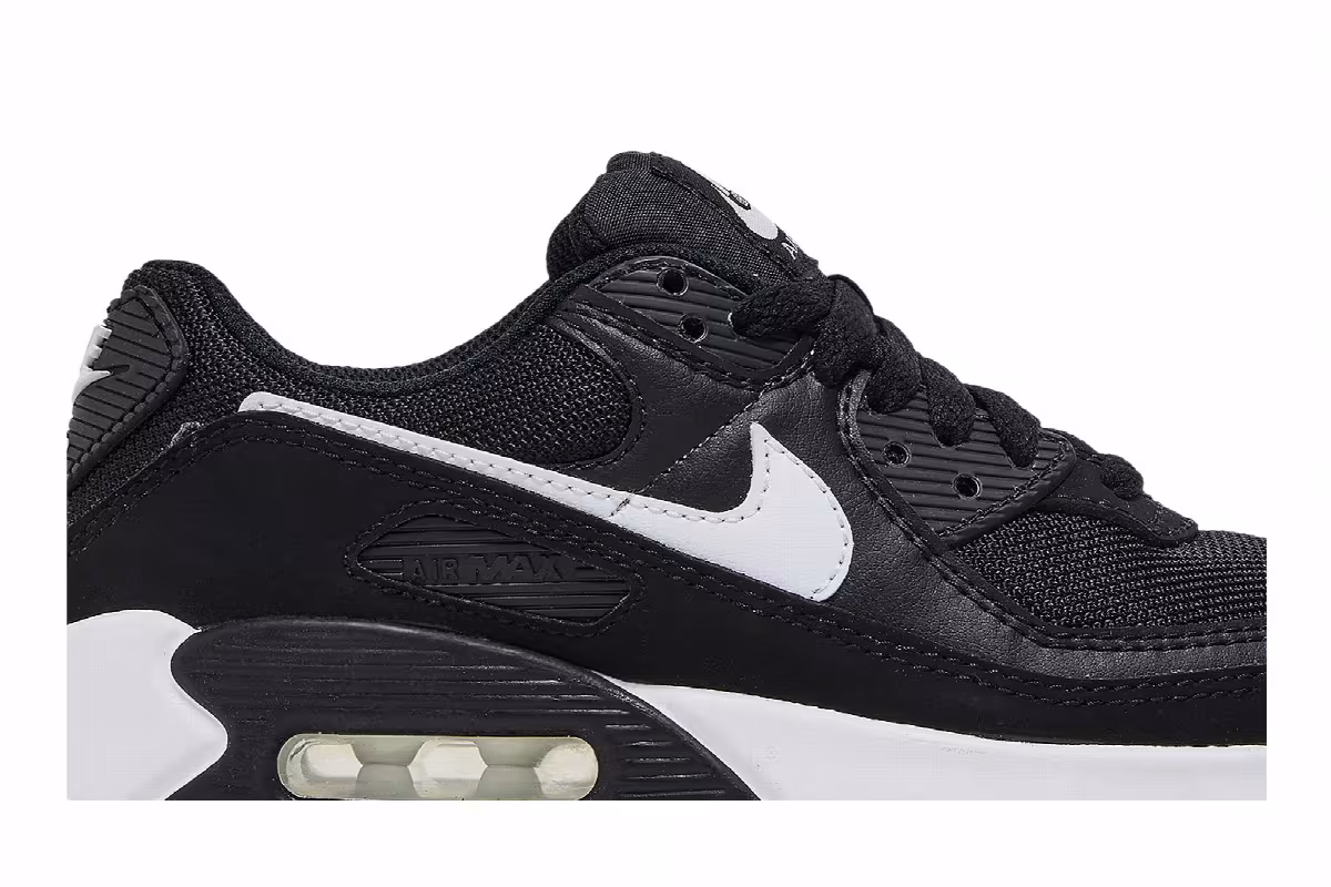 Nike Women's Air Max 90 Black White, view 3