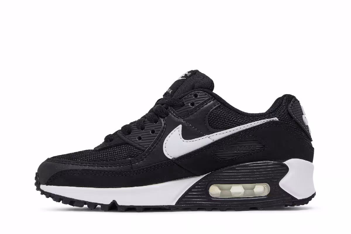 Nike Women's Air Max 90 Black White, view 4