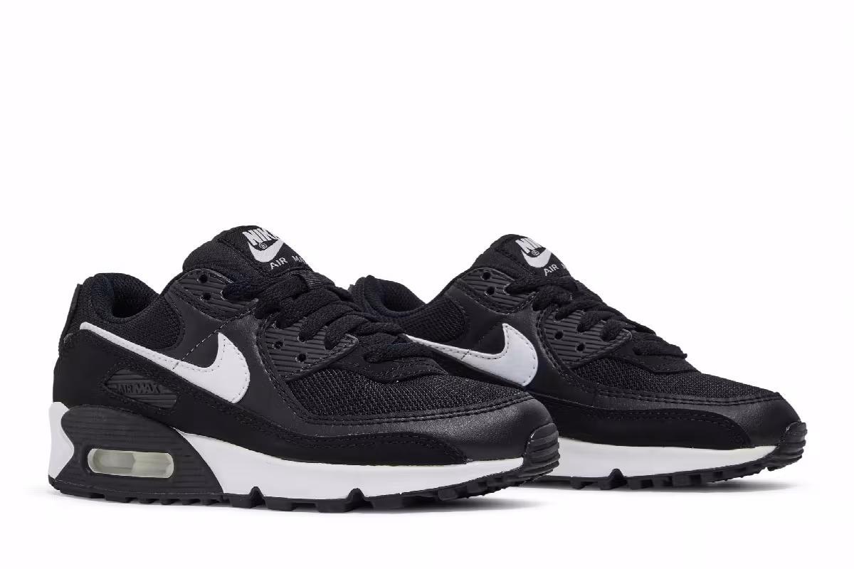 Nike Women's Air Max 90 Black White, view 9