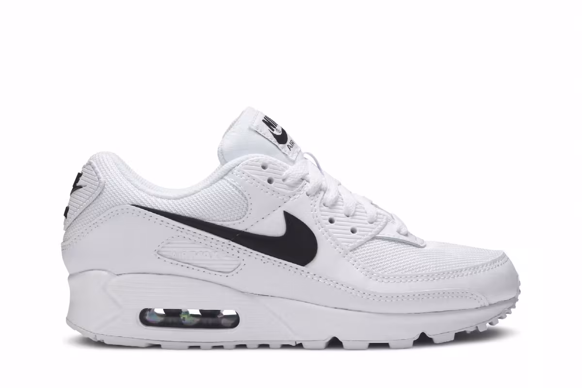 Nike Women's Air Max 90 White Black, view 2