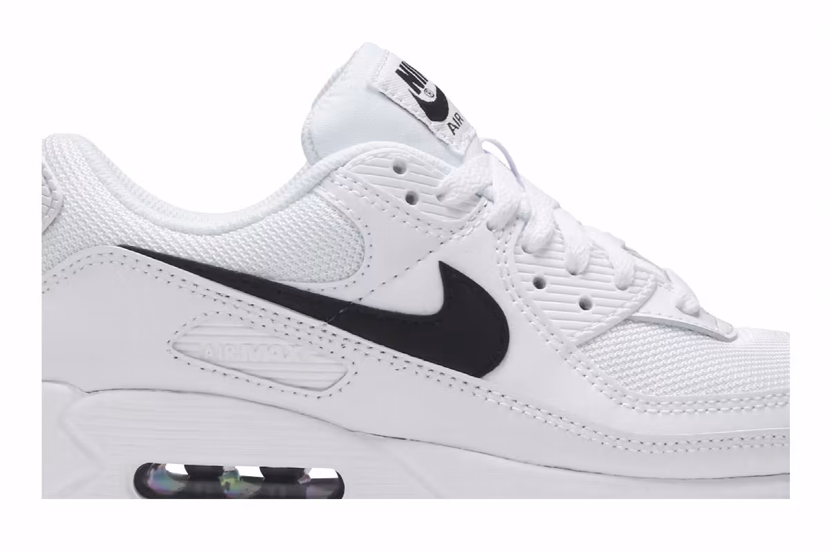 Nike Women's Air Max 90 White Black, view 3