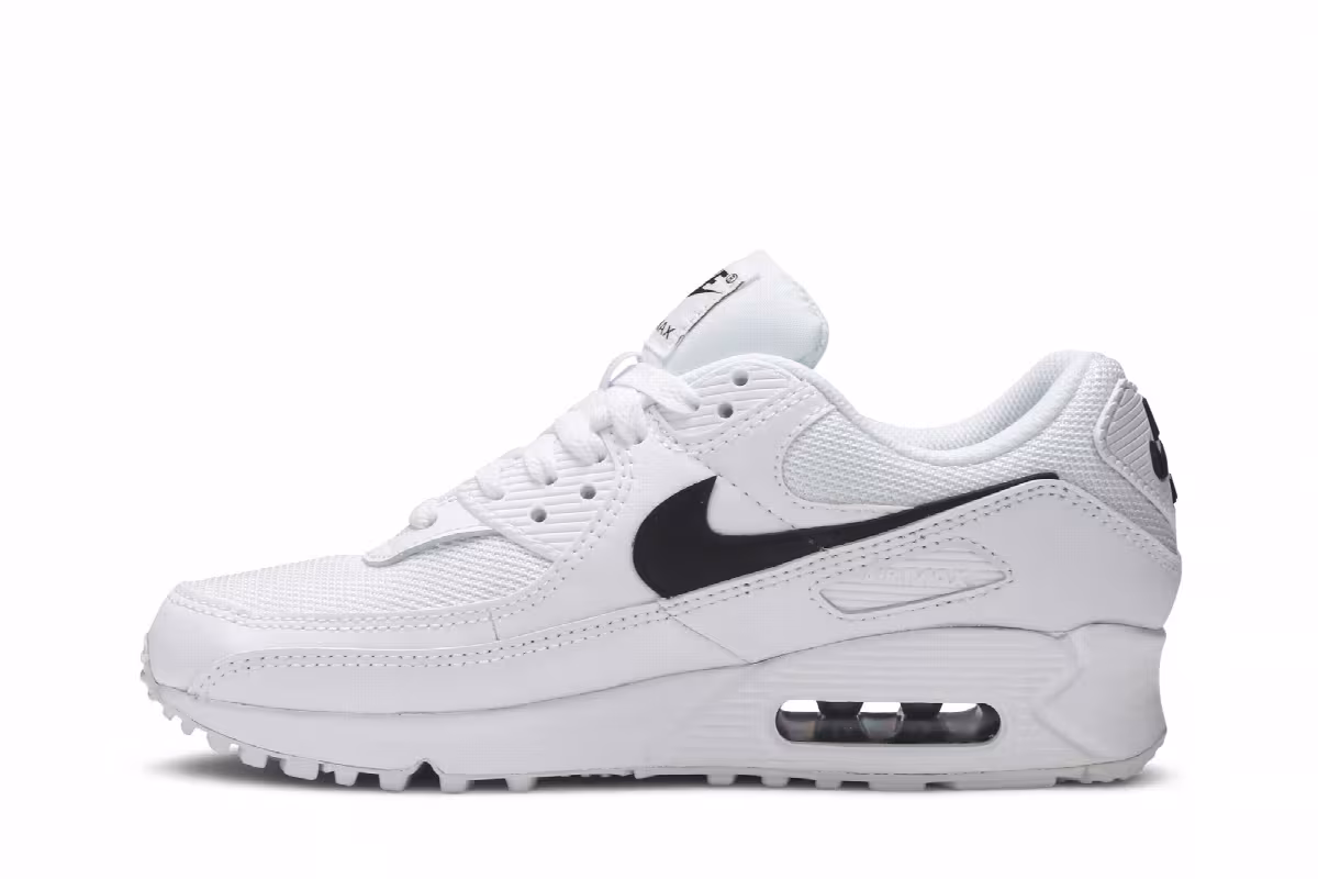 Nike Women's Air Max 90 White Black, view 4