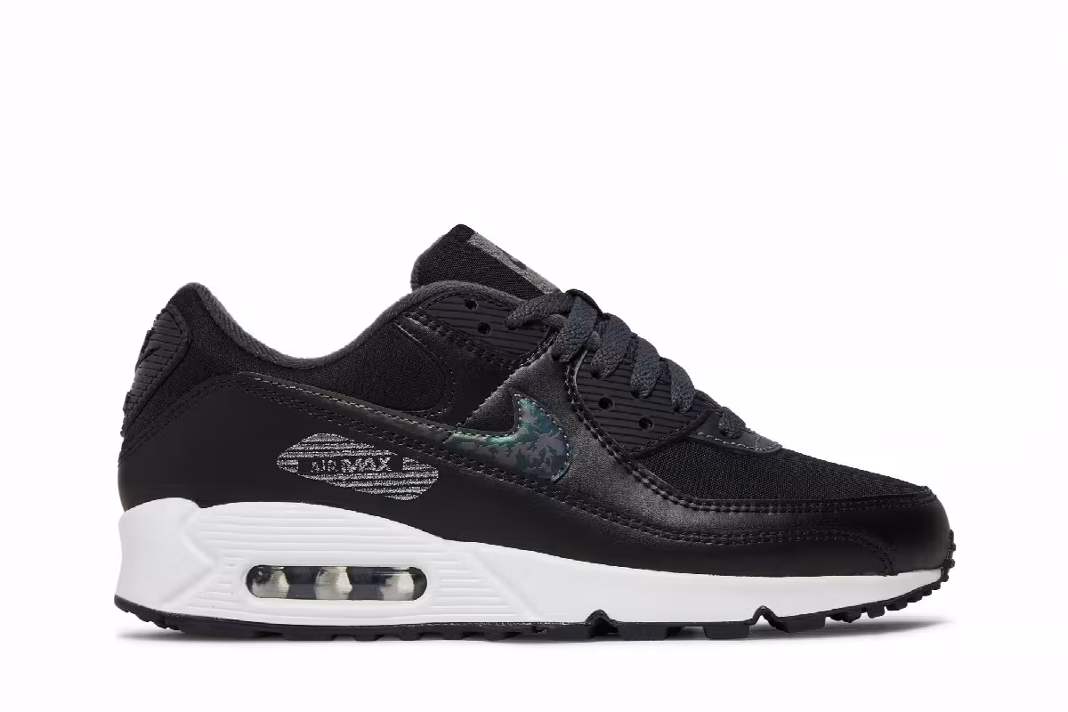 Nike Women's Air Max 90 Black White, view 2