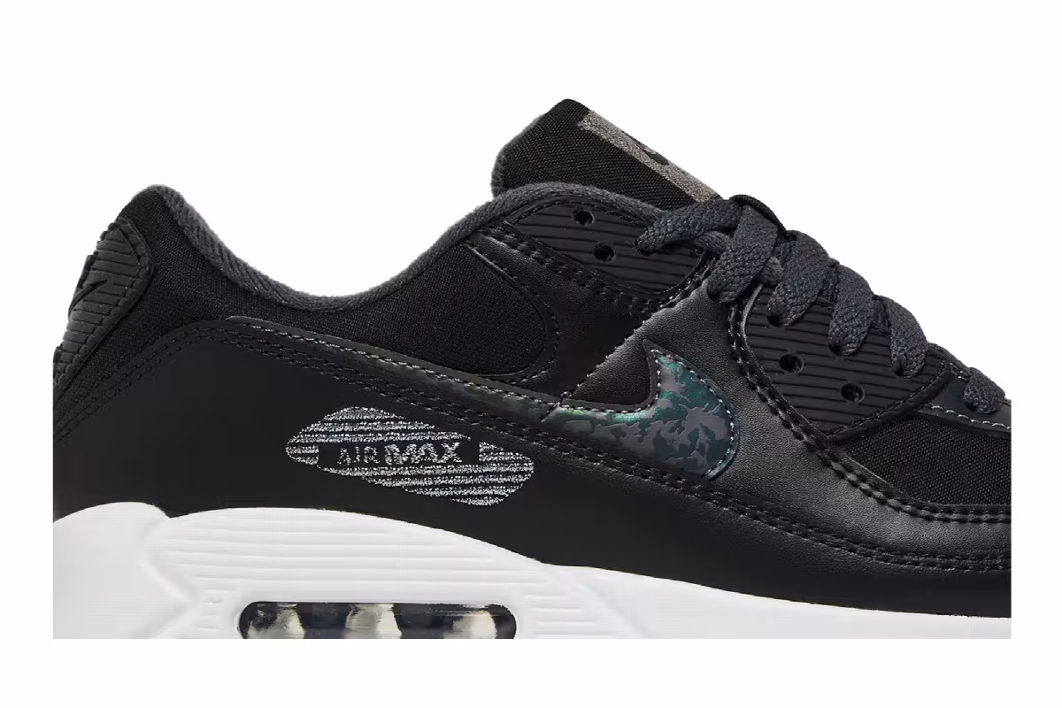 Nike Women's Air Max 90 Black White, view 3