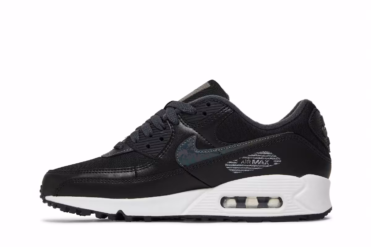 Nike Women's Air Max 90 Black White, view 4