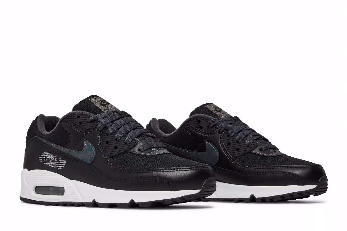Nike Women's Air Max 90 Black White, view 9