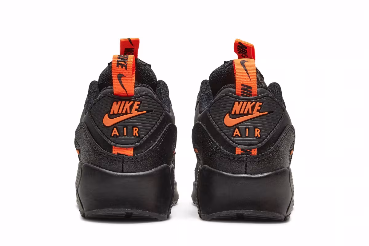 Nike Air Max 90 SE GS Black Total Orange, view 7