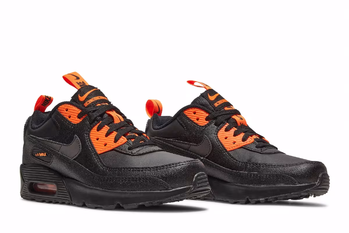 Nike Air Max 90 SE GS Black Total Orange, view 9