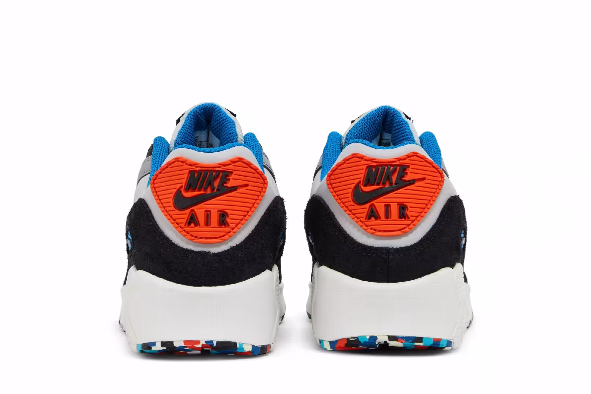 Nike Air Max 90 Leather GS Grey Fog Multi Swoosh, view 7