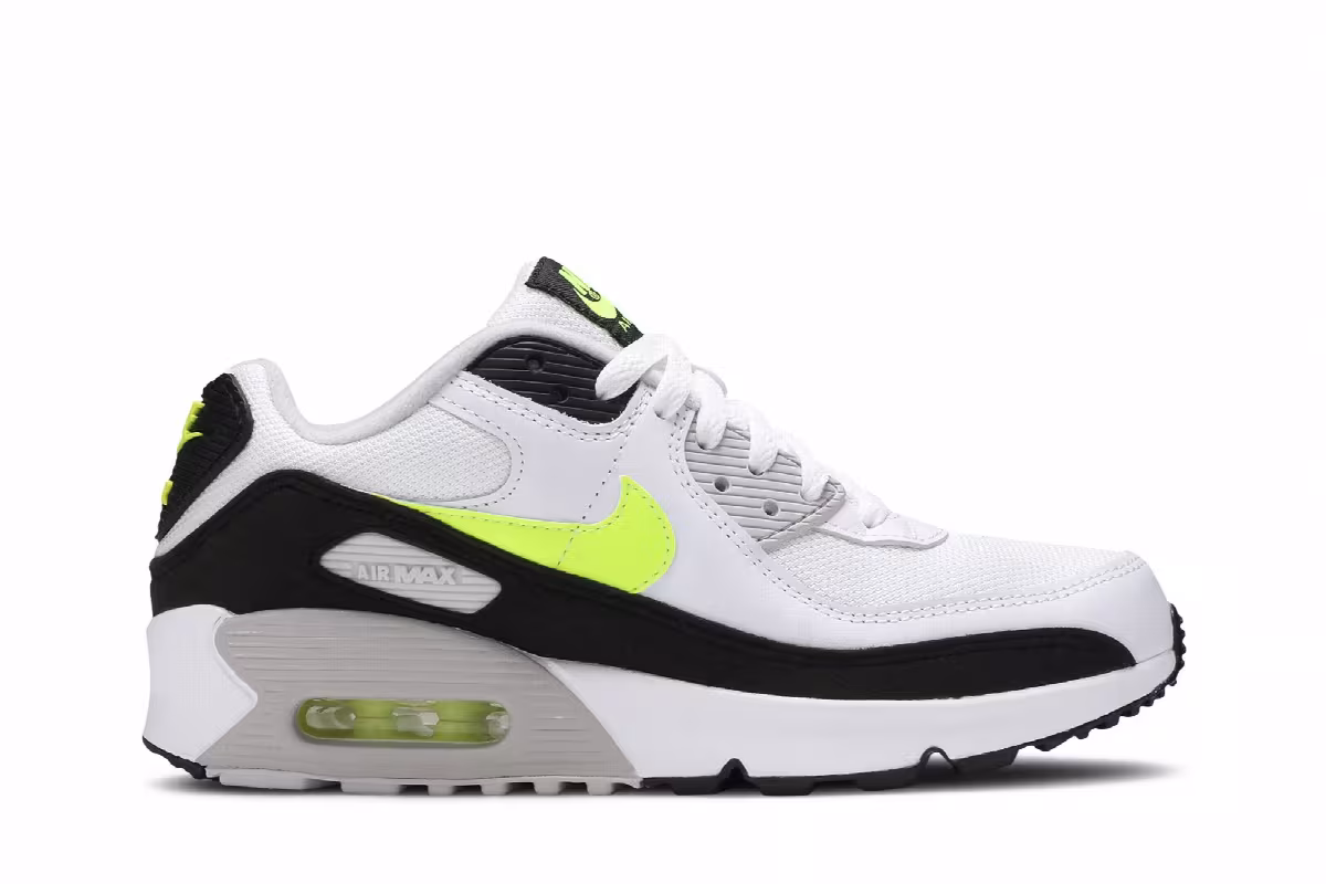 Nike Air Max 90 GS White Hot Lime, view 2