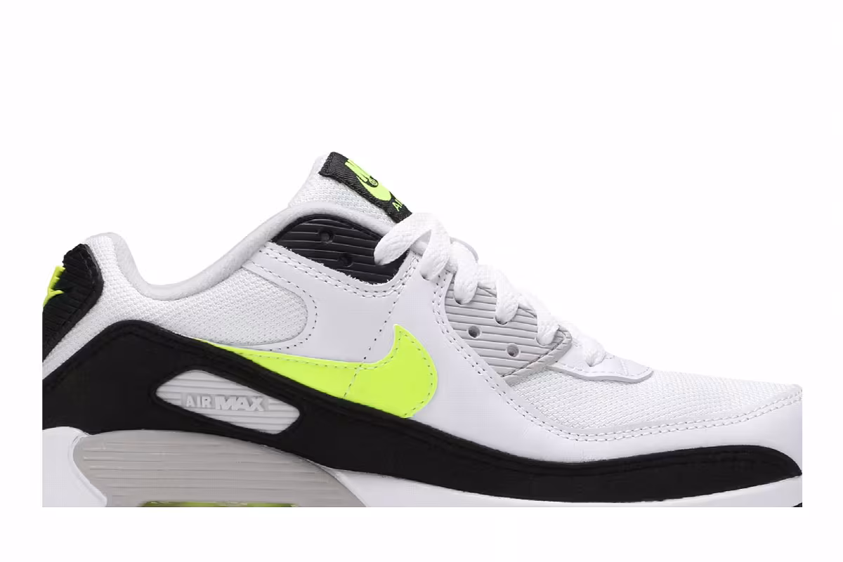 Nike Air Max 90 GS White Hot Lime, view 3