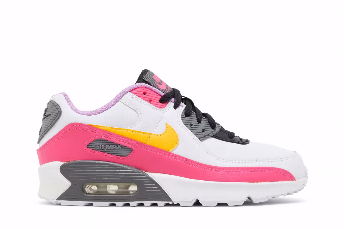 Nike Air Max 90 GS White Hyper Pink Orange, view 2