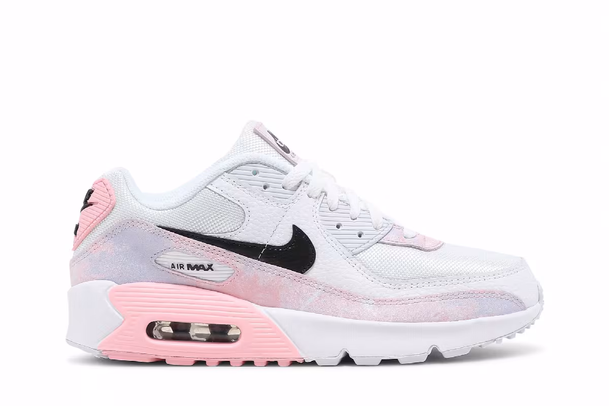 Nike Air Max 90 GS White Pink Tie-Dye, view 2