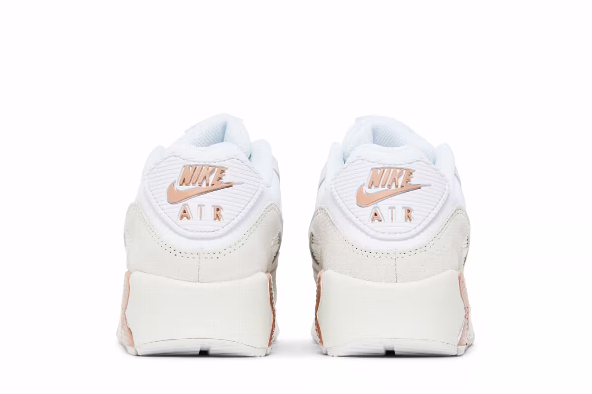 Nike Air Max 90 Leather GS White Metallic Red Bronze, view 7