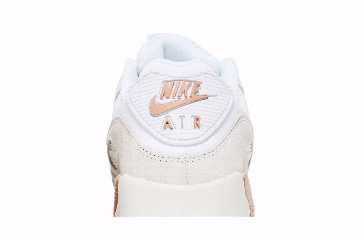 Nike Air Max 90 Leather GS White Metallic Red Bronze, view 8