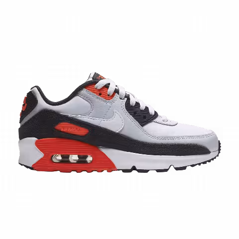 Nike Air Max 90 Leather GS 'Football Grey Bright Crimson'